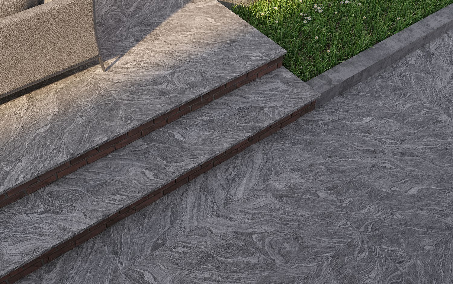 Granite Night Snow G1261807W baldosa porcelanica exterior